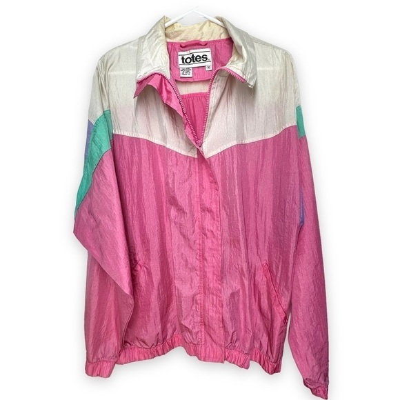 Vintage Windbreaker Pastel Colorblock Totes Pink, Mint, Lavender Women's Size XL - Picture 1 of 8